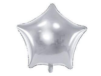Balon foliowy Gwiazdka - 70 cm - srebrny