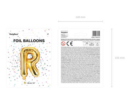 Balon foliowy - Litera "R" - Złota - 35 cm