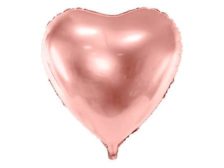 Balon foliowy Serce - 72x73 cm - różowe złoto