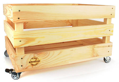 Drewniana skrzynia - Z kółkami - 40x30x21 cm - Woodline
